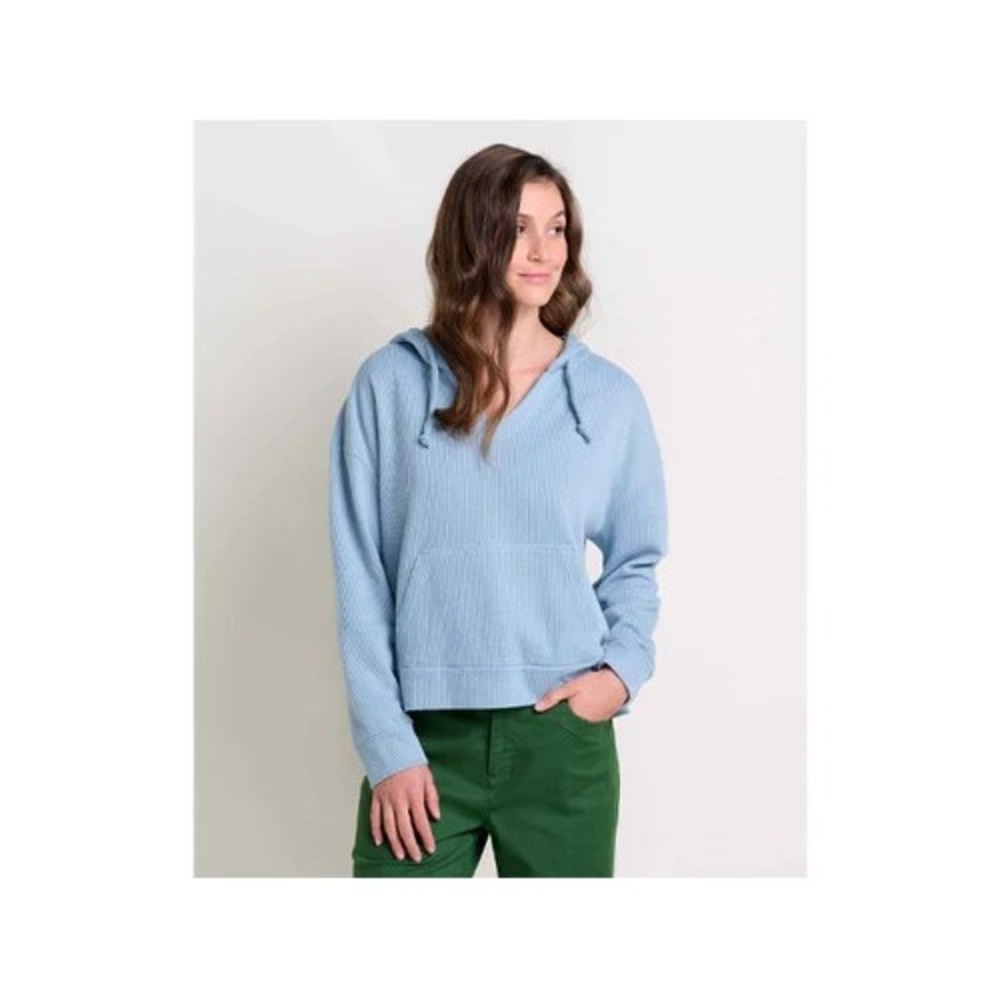 NEW Toad & Co Women's Byrne Hoodie Sz L Weathered Blue Organic Cotton Hemp